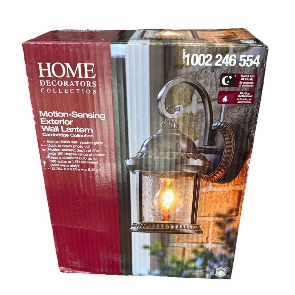 Home Decorators Collection 1-Light Bronze 12.75 in Wall Mount Lantern New